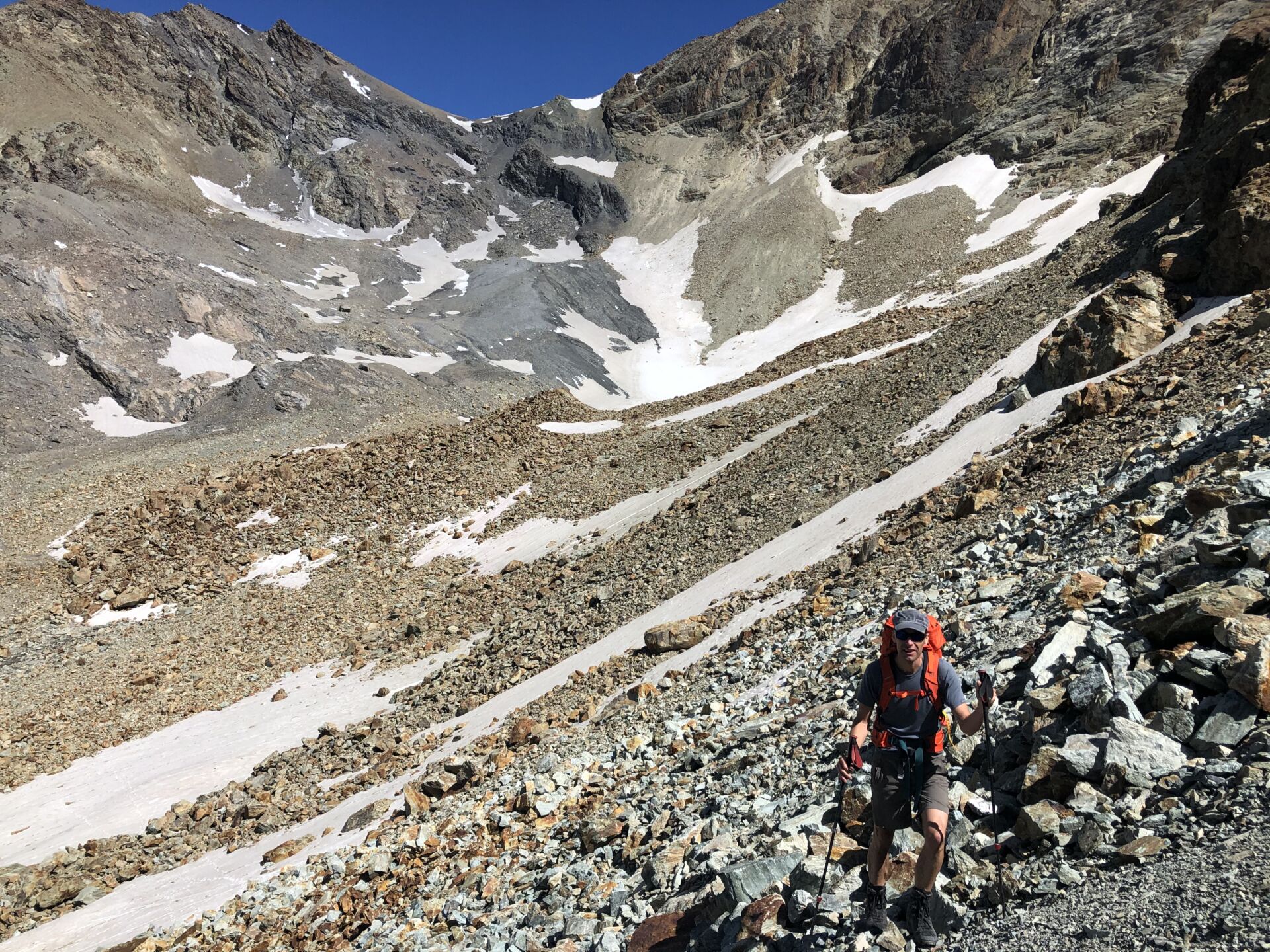 Mont Rouge Summit Glück am Col du Mont Rouge – Edwin wandert